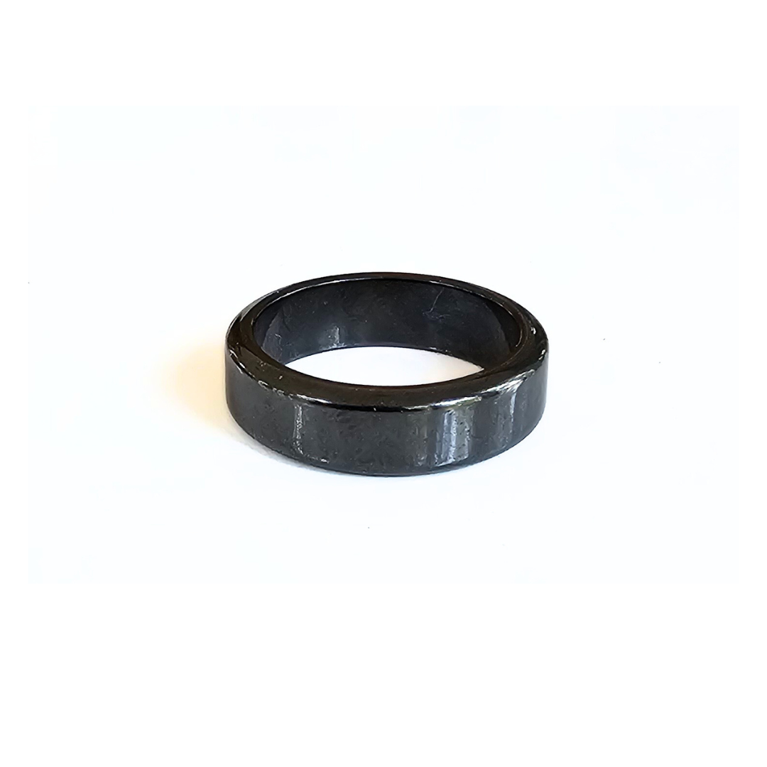 Flat Band Magnetic Hematite Ring - Magnetic Balance and Energetic Protection.