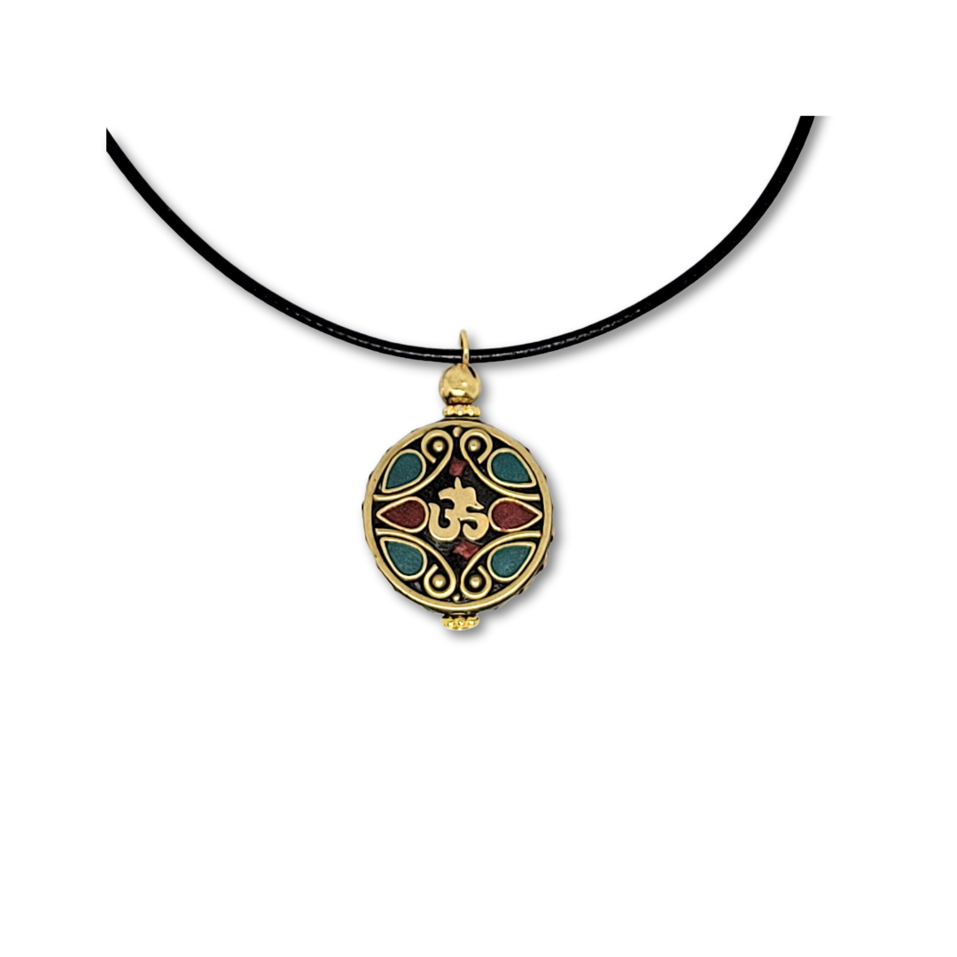 Tibetan Bead Ohm Pendant