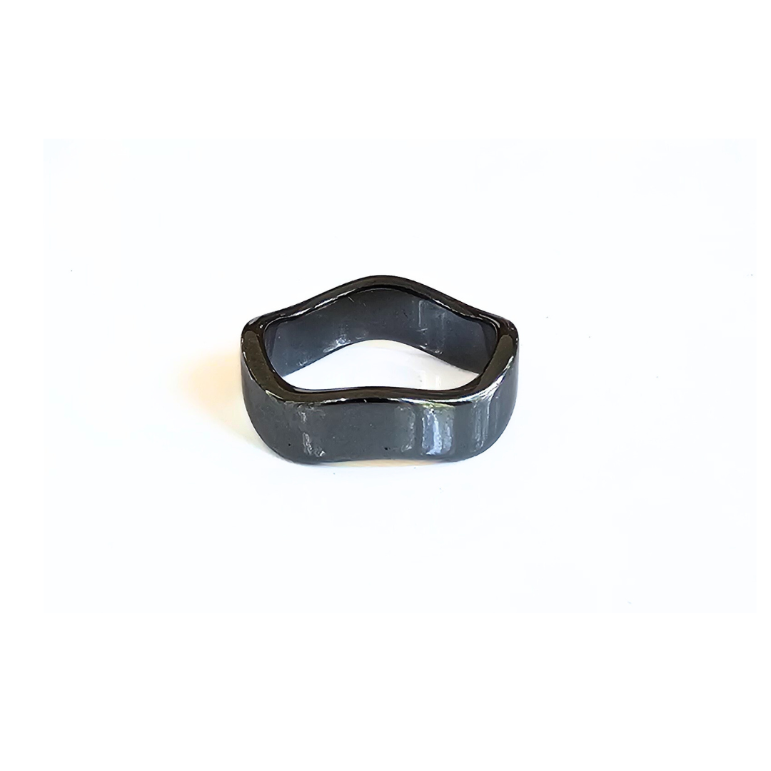 Wavy Band Hematite Ring (Non-Magnetic) - Flow With Strength. Ground With Grace
