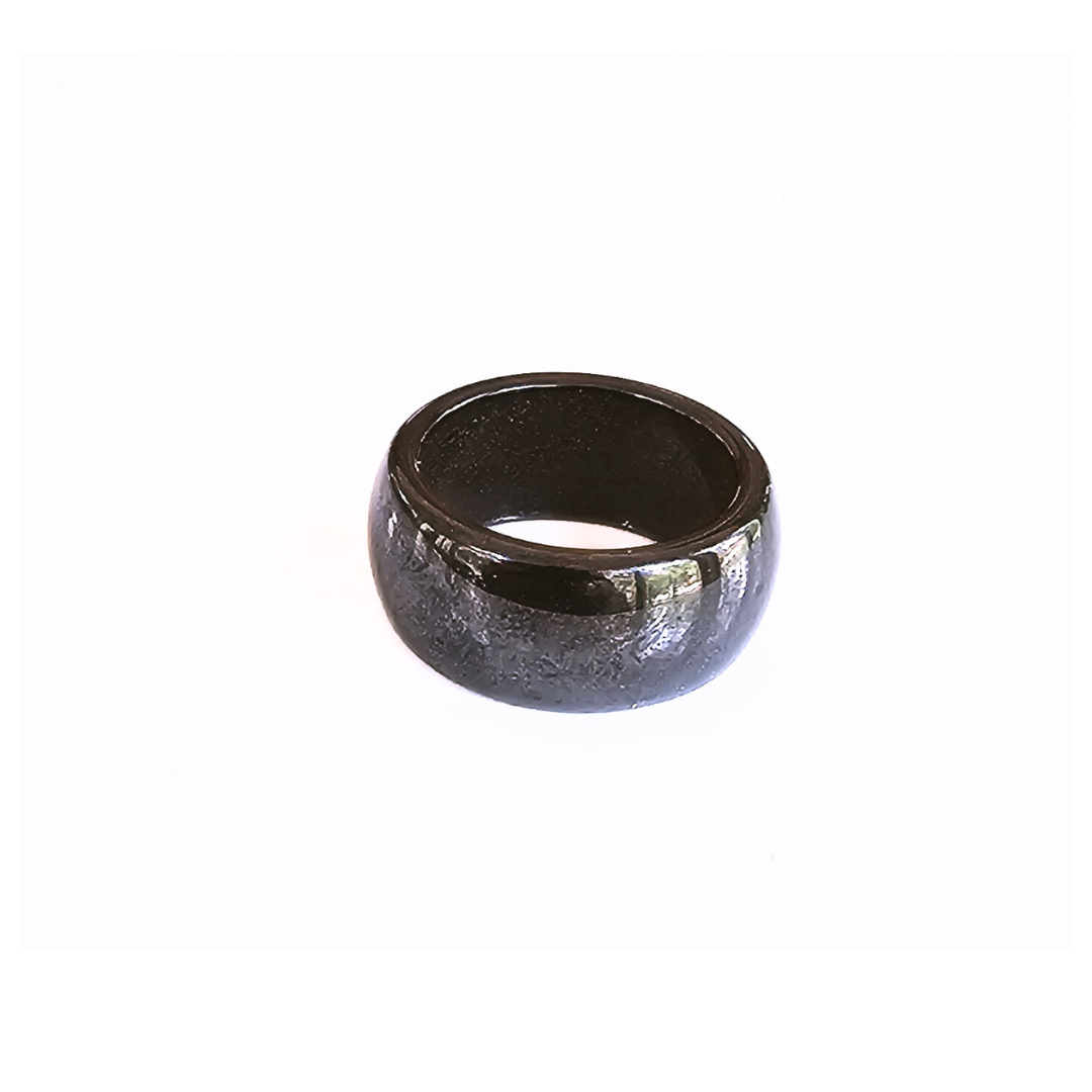 Wide Band Domed Hematite Ring (Non-Magnetic) - Sz10 - Strength. Balance. Clarity.