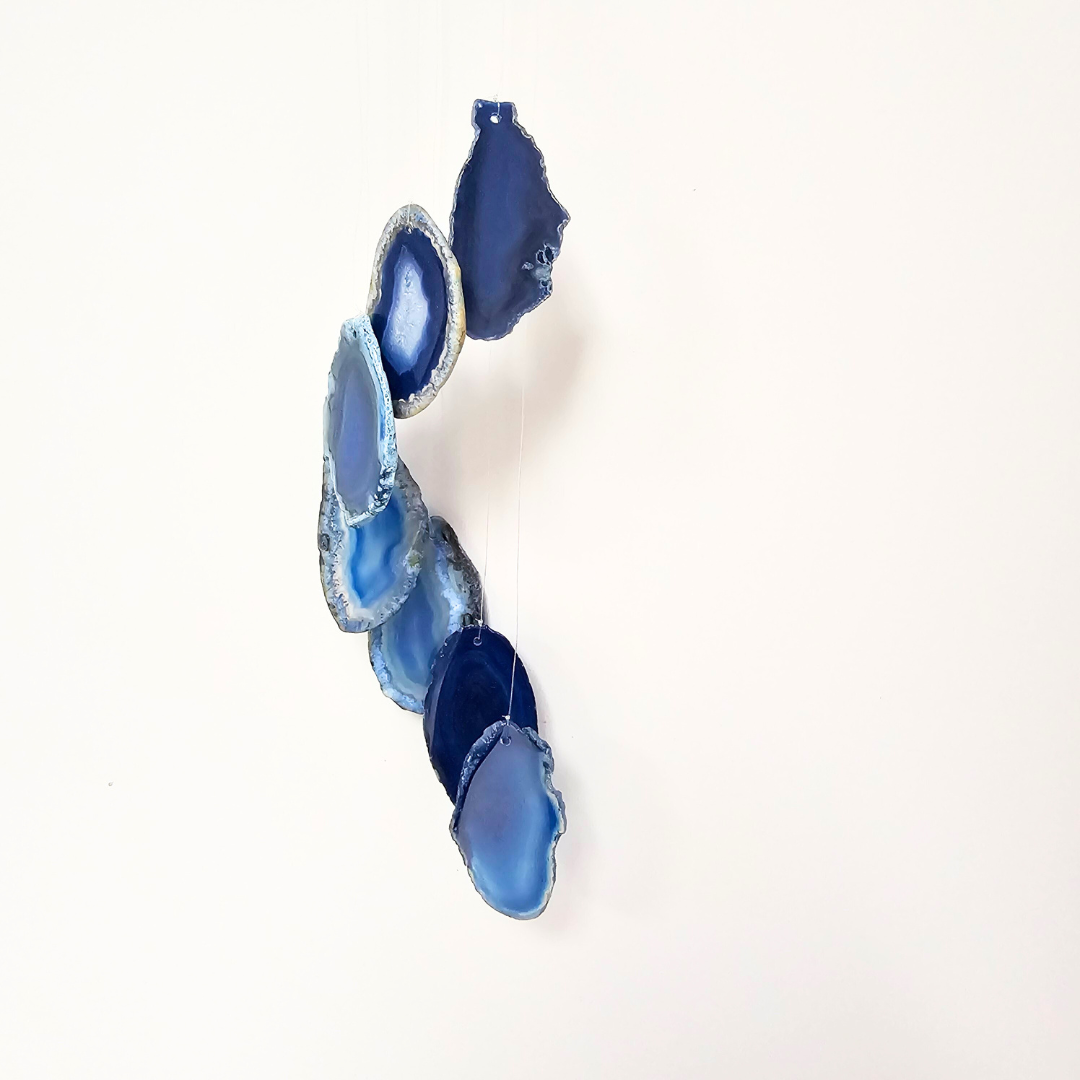 Agate Slice Wind Chime - Blue