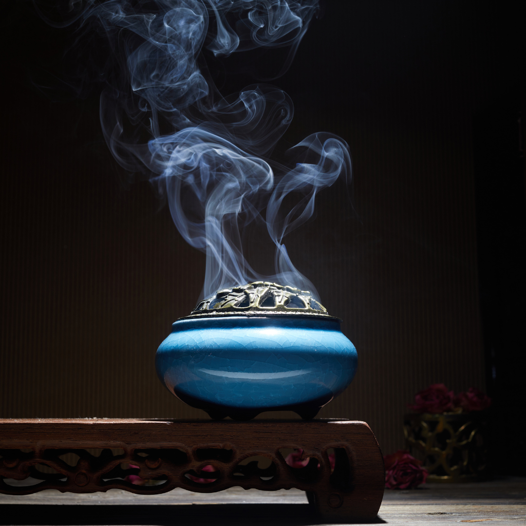 Porcelain & Brass Incense Burner