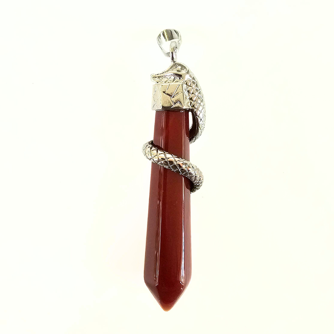 Carnelian Point Snake Pendant