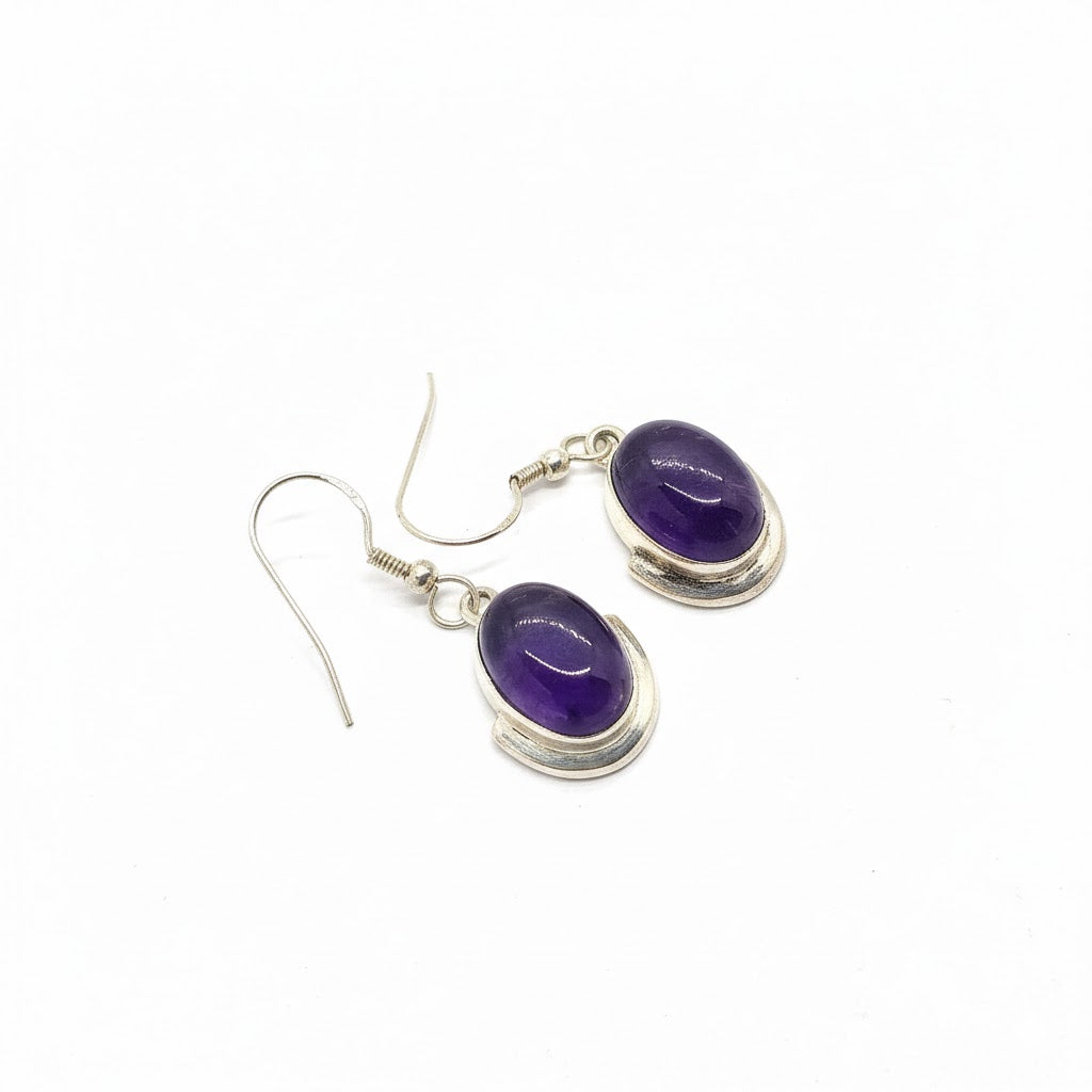 Amethyst Sterling Silver Dangle Earrings – Serenity, Balance & Timeless Elegance
