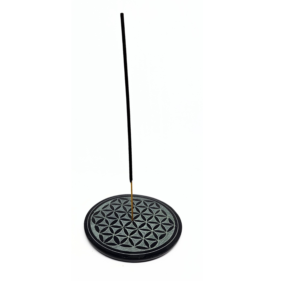 Flower Of Life Soapstone Incense Burner