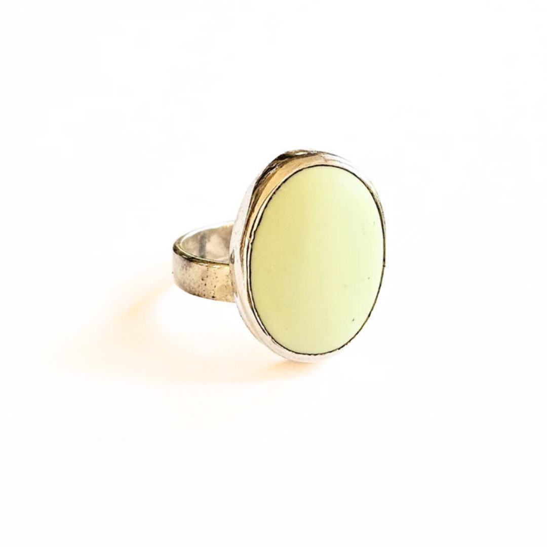 Gaspeite Ring - Sz 7, 8 - Emotional Healing and Positive Change