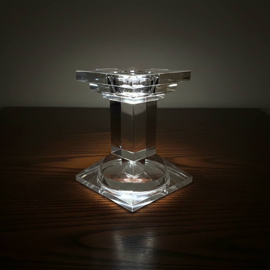 Glass Crystal Candle Holder – Elegant Light for Your Sacred Space