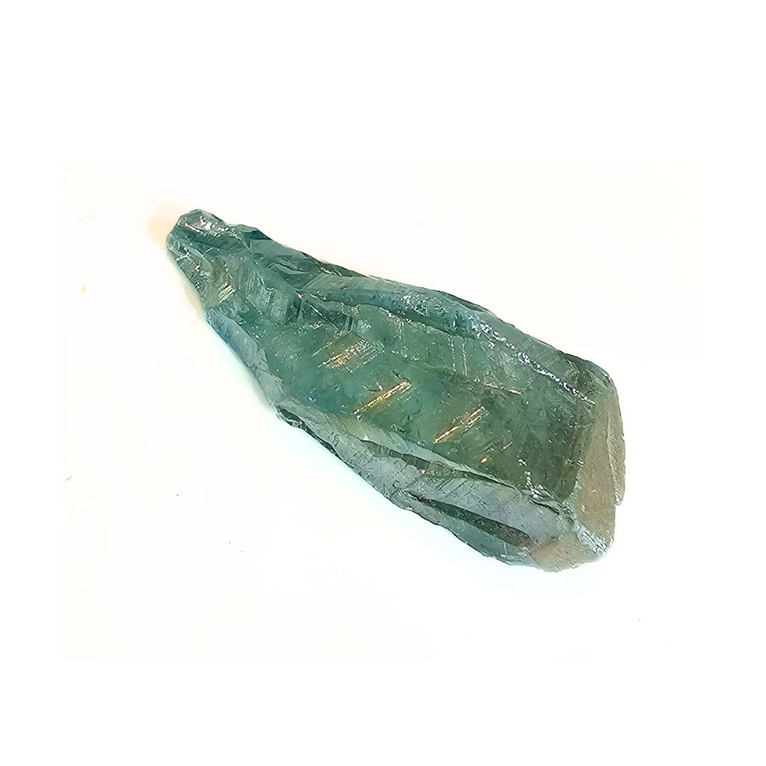 Green Aqua Aura Quartz Raw Point - Radiant Truth and Loving Communication