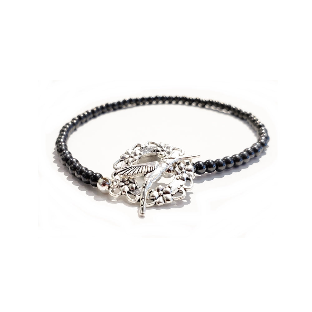 Hematite Hummingbird Anklet – Balance, Protection, and Joy in Every Step