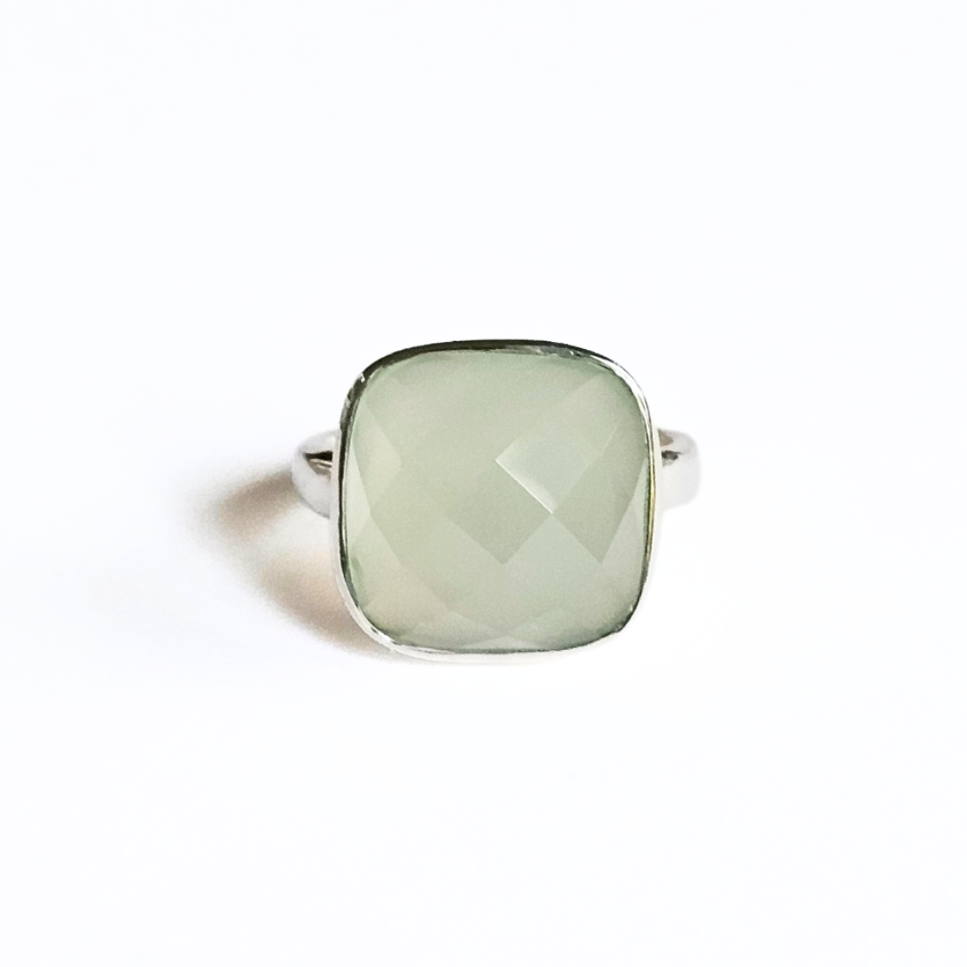 Lemon Lime Chalcedony Ring - Sz 7 - Joy and Renewal