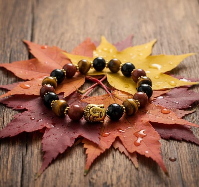 Red, Blue & Gold Tiger Eye Bracelet