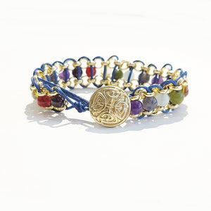 Chakra Chain-Link Gemstone Bracelet