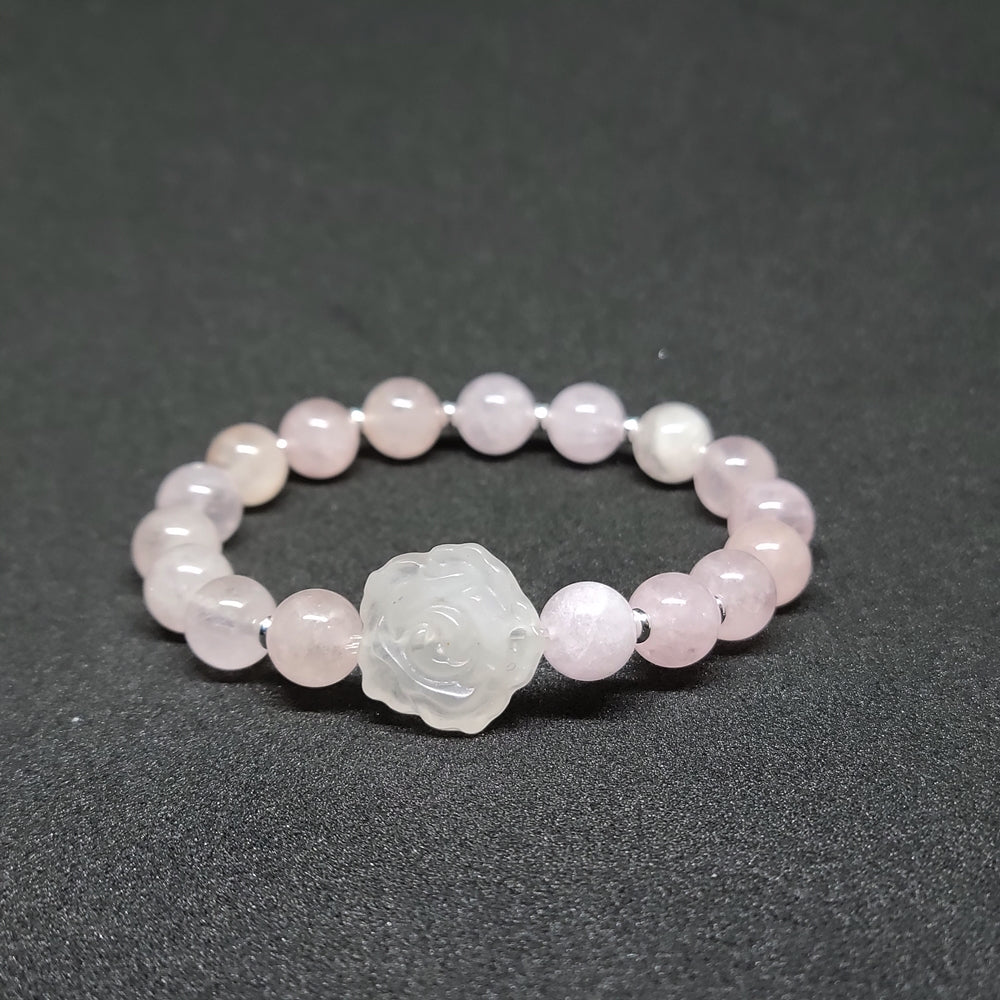 Rose Quartz with Rose Quartz Rose Bracelet