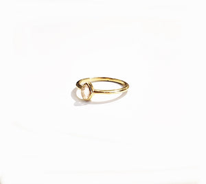 Rose Quartz Vermeil Gold Ring - Sz 5