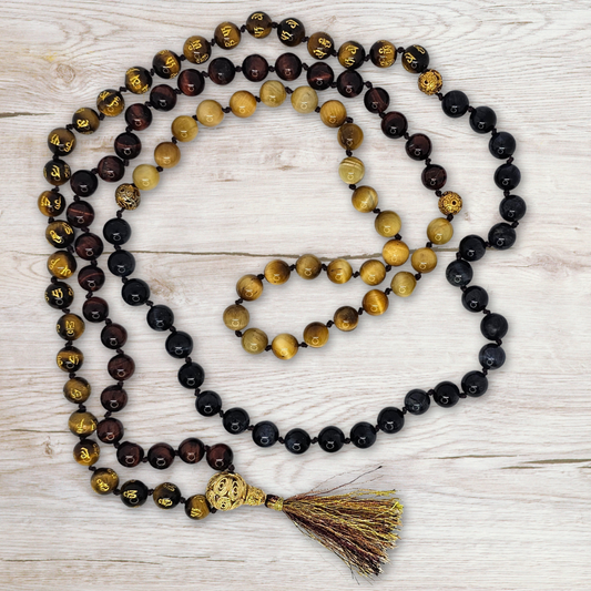 Find Balance, Courage & Clarity with the Mixed Tiger Eye Mala