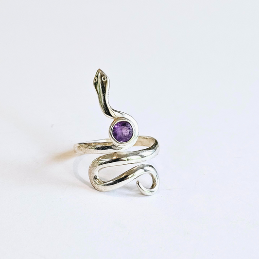 Amethyst Serpent Ring - Sz 8