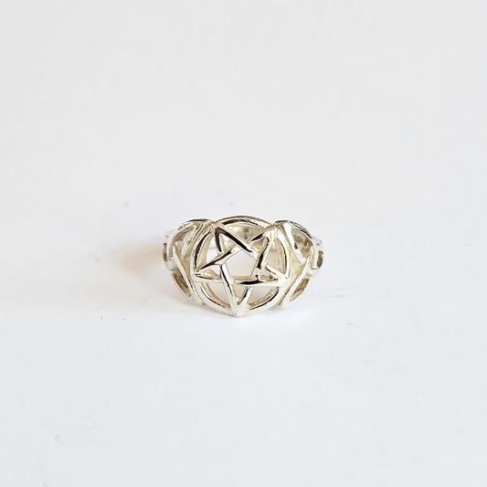 Sterling Silver Celtic Pentacle Ring - Sz 7, 8, 10, 11