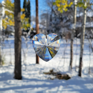 Clear Crystal Heart Prism 40mm