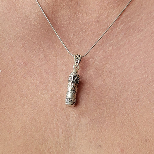 Sterling Silver Chambered Tube Pendant