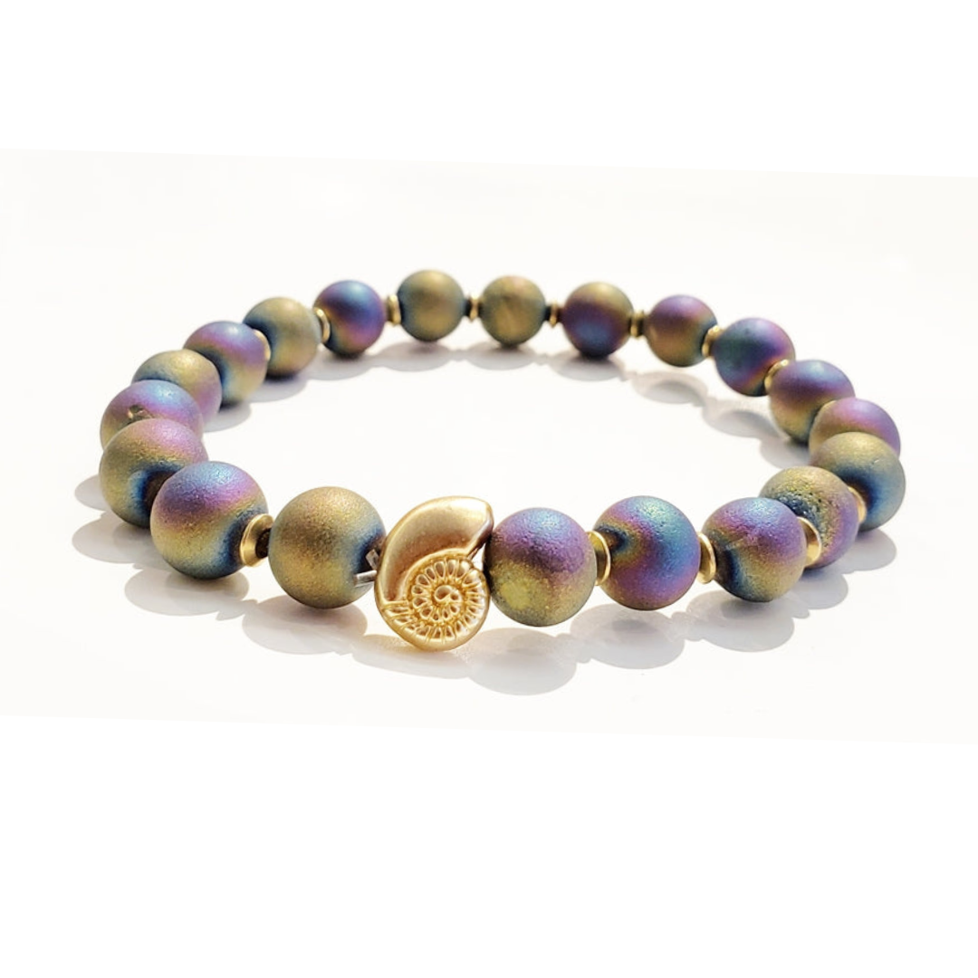 Titanium Druzy Agate Bracelet