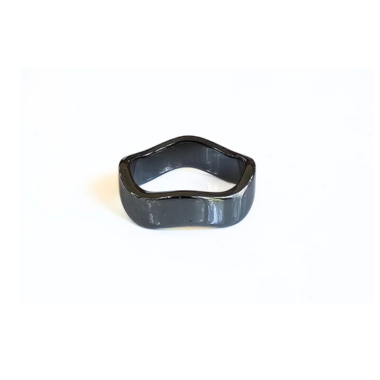 Wavy Band Hematite Ring (Non-Magnetic) - Flow With Strength. Ground With Grace