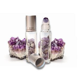 Amethyst Roller Bottle with Amethyst Chips