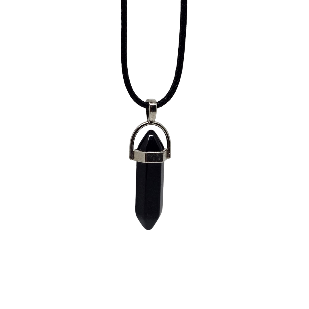 Black Onyx Point Pendant – Grounding, Protection & Strength