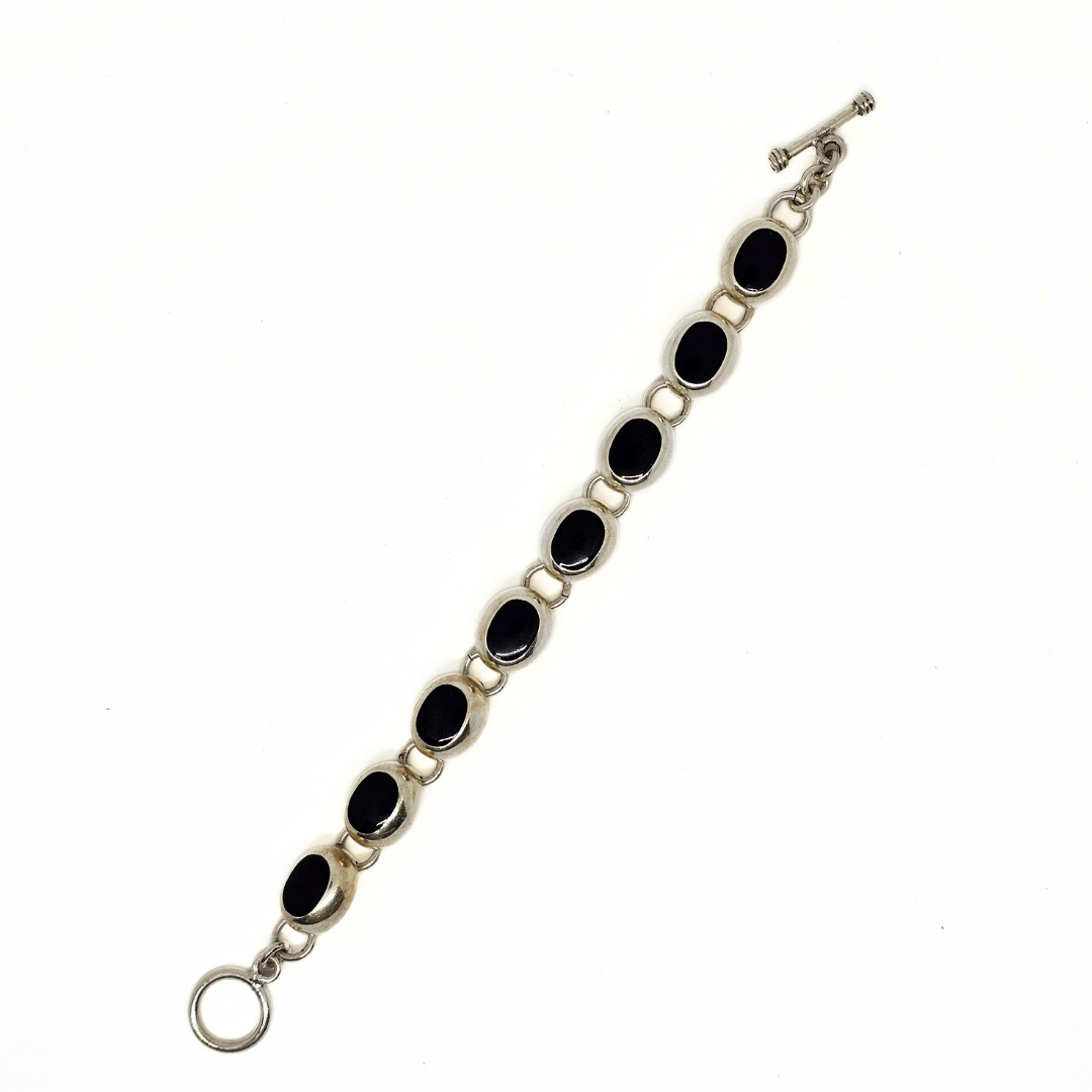 Black Onyx Sterling Silver Bracelet - Sophisticated Armour