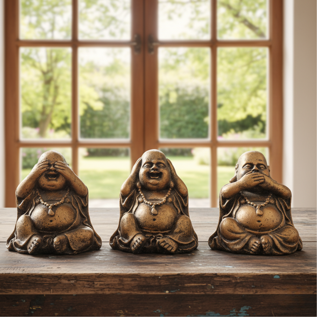 Three Wise Buddha Statues – See No Evil, Hear No Evil, Speak No Evil