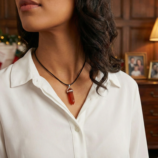 Carnelian Point Pendant – Ignite Your Inner Fire with Vitality, Courage, and Creative Power