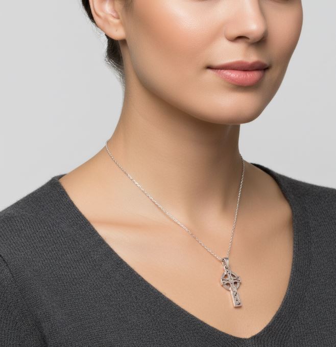 Sterling Silver Celtic Cross Pendant – A Timeless Symbol of Faith, Heritage, and Protection