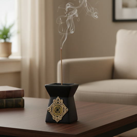 Money Manifestation Ceramic Incense Burner/Holder – 4"