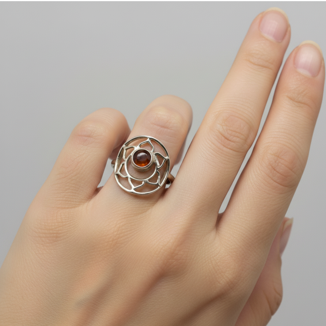 Sacral Chakra & Carnelian Ring - Sz 6