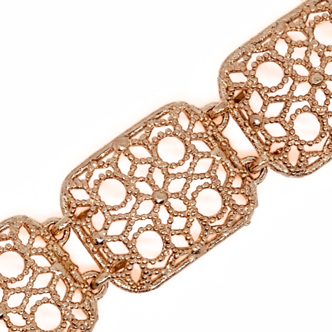 Gold Vermeil Geometric Lace Link Bracelet