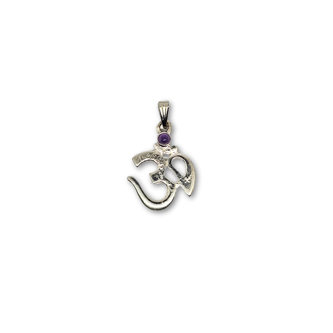 Ohm Chakra Pendant - Crown Chakra Featuring Amethyst