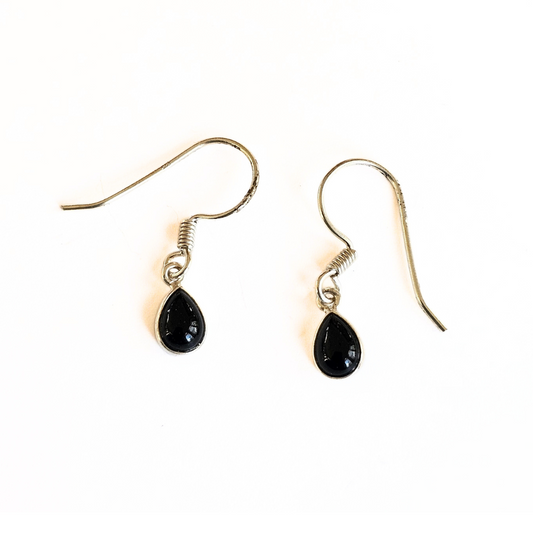 Garnet Teardrop Sterling Silver Earrings