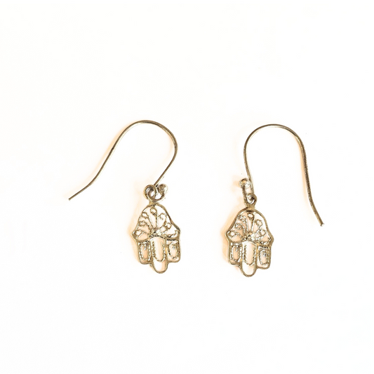 Sterling Silver Hamsa Hand Earrings