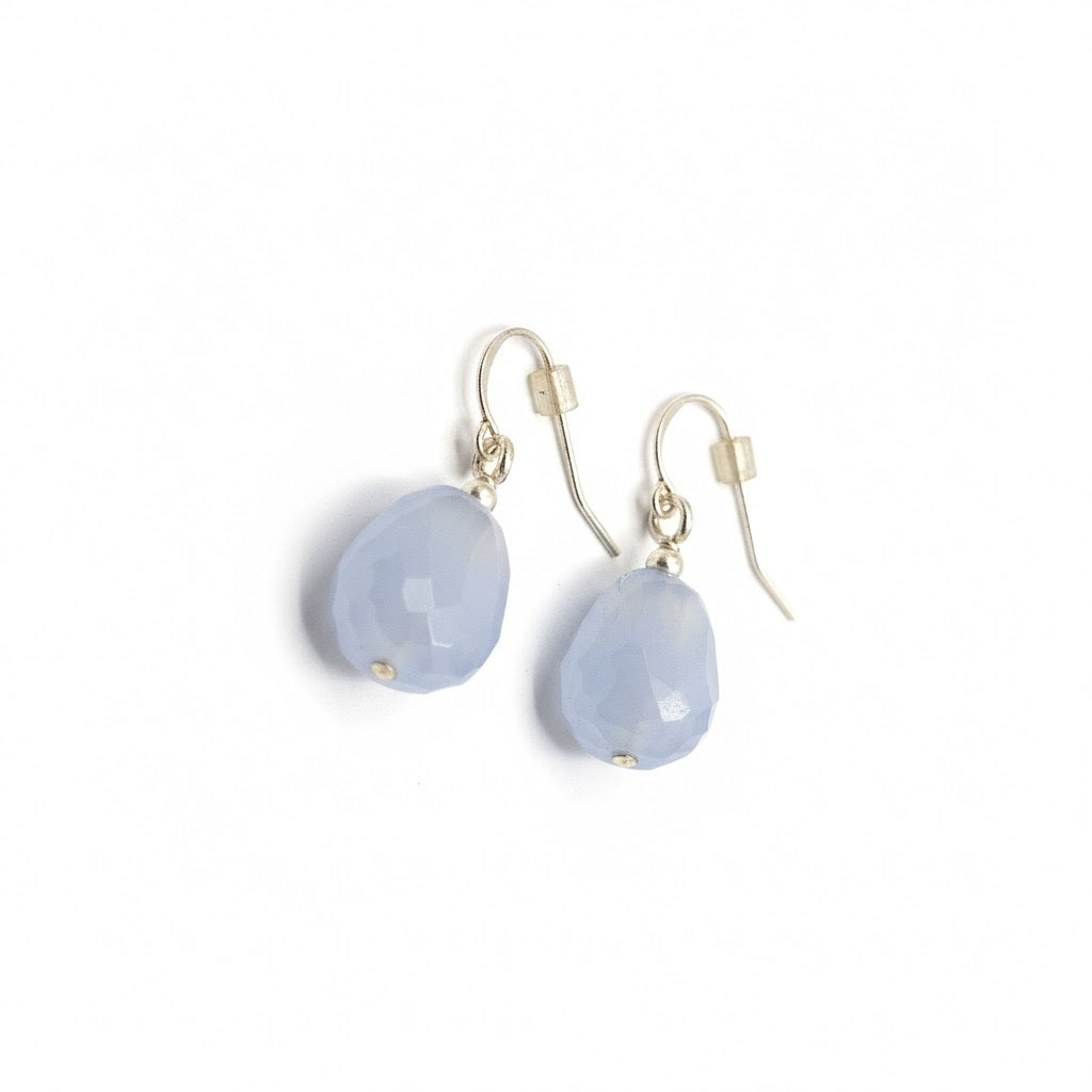 Blue Chalcedony Sterling Silver Earrings – Calm, Communication & Emotional Balance