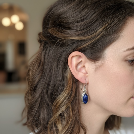 Sapphire Sterling Silver Earrings – Wisdom, Protection & Inner Clarity