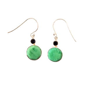 Milky Emerald & Sapphire Earrings