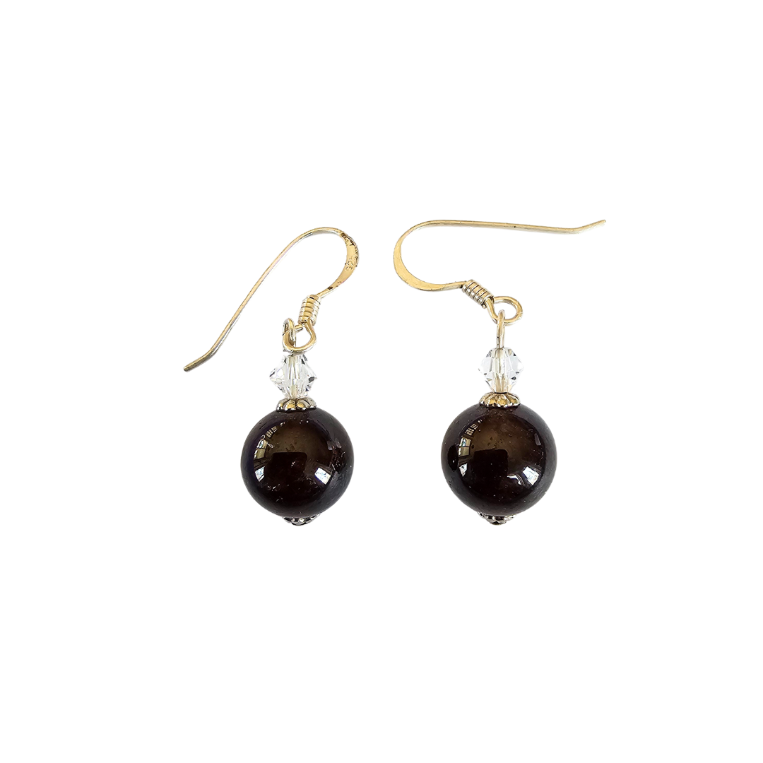 Garnet & Swarovski Crystal Earrings