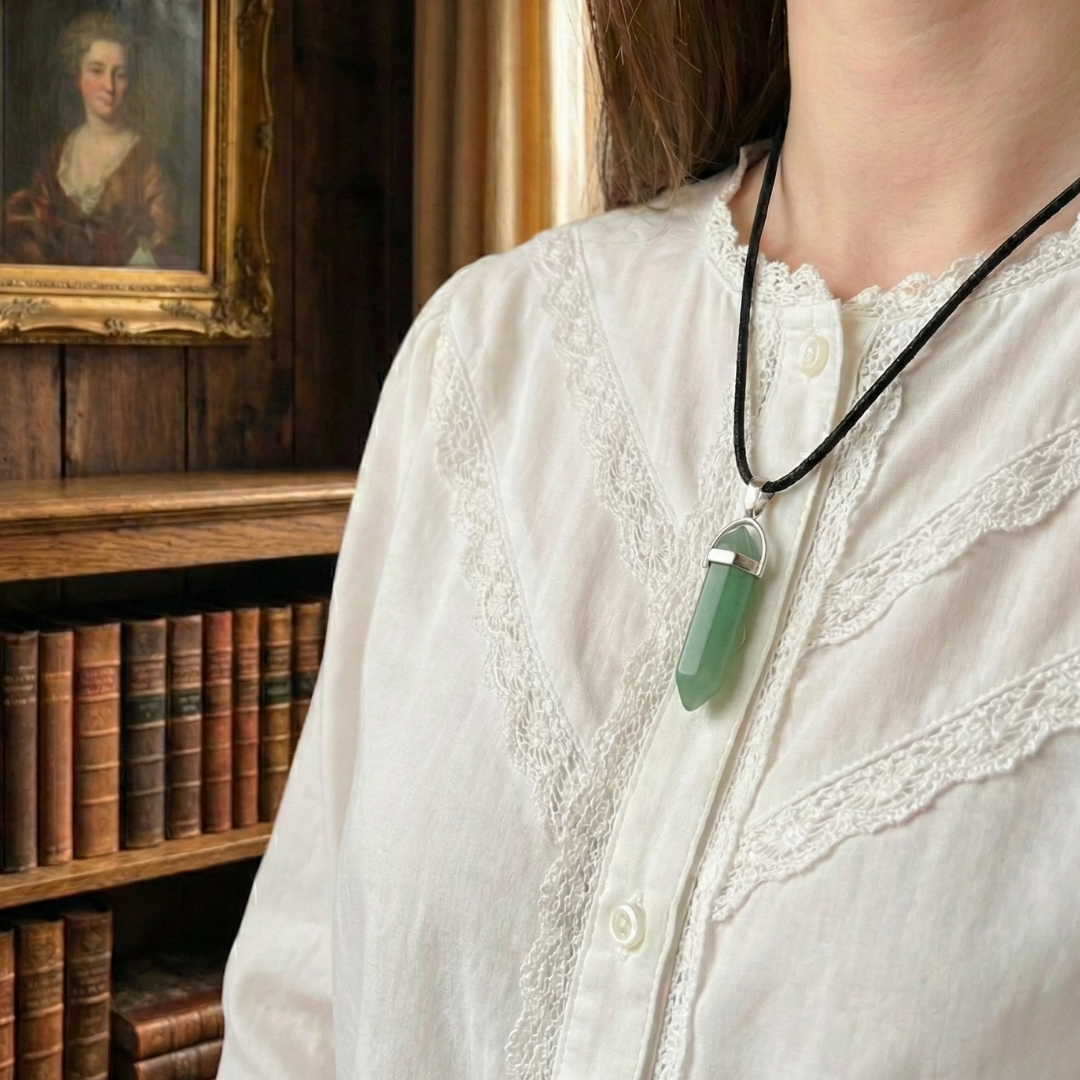 Green Aventurine Point Pendant - Luck • Growth • Opportunity