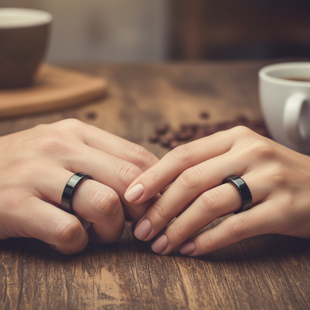 Flat Band Magnetic Hematite Ring - Magnetic Balance and Energetic Protection.