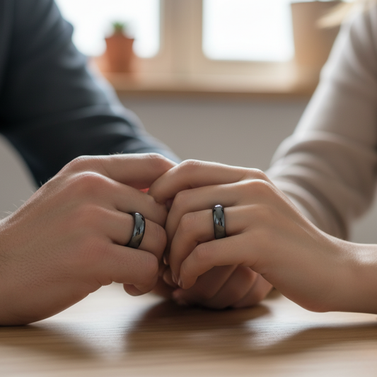 Hematite Ring - Non-Magnetic, Domed Band - Grounding and Protection