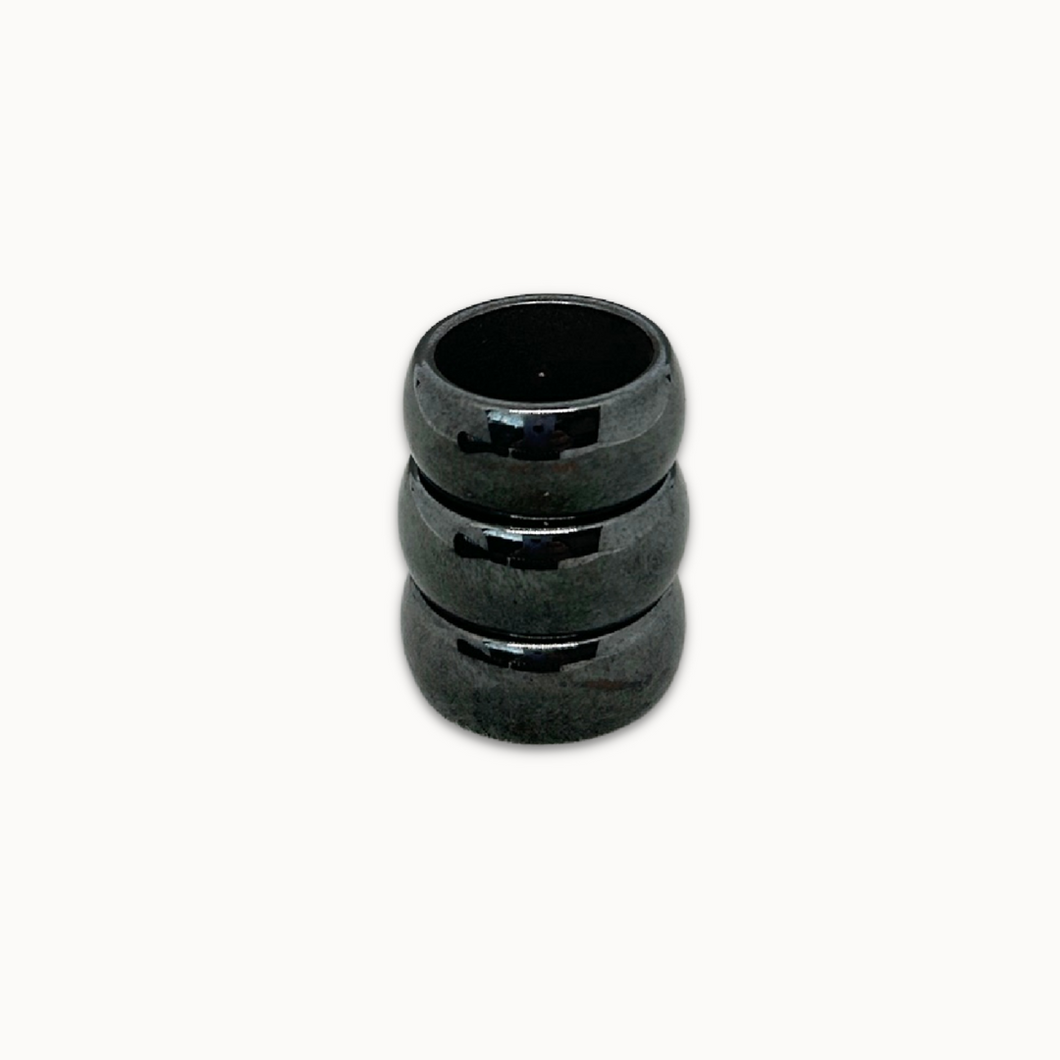 Hematite Ring - Magnetic, Wide Domed Band