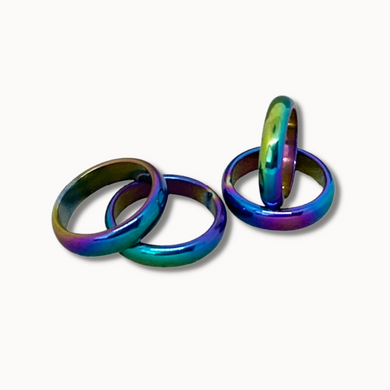 Titanium Hematite Ring -  Non-Magnetic, Domed Band