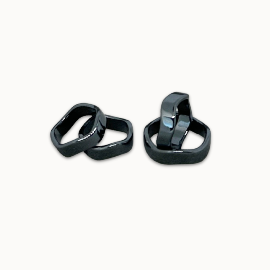 Hematite Ring - Non-Magnetic, Wavy Flat Band