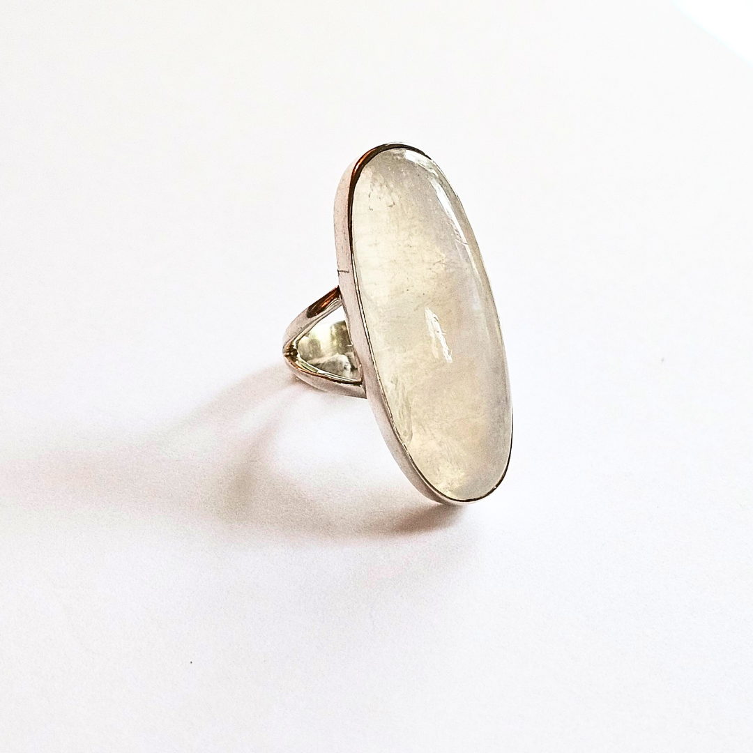 Rainbow Moonstone Ring - Sz 8