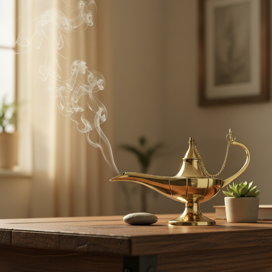 Brass Aladdin Lamp Cone Burner – A Touch of Magic for Your Sacred Space