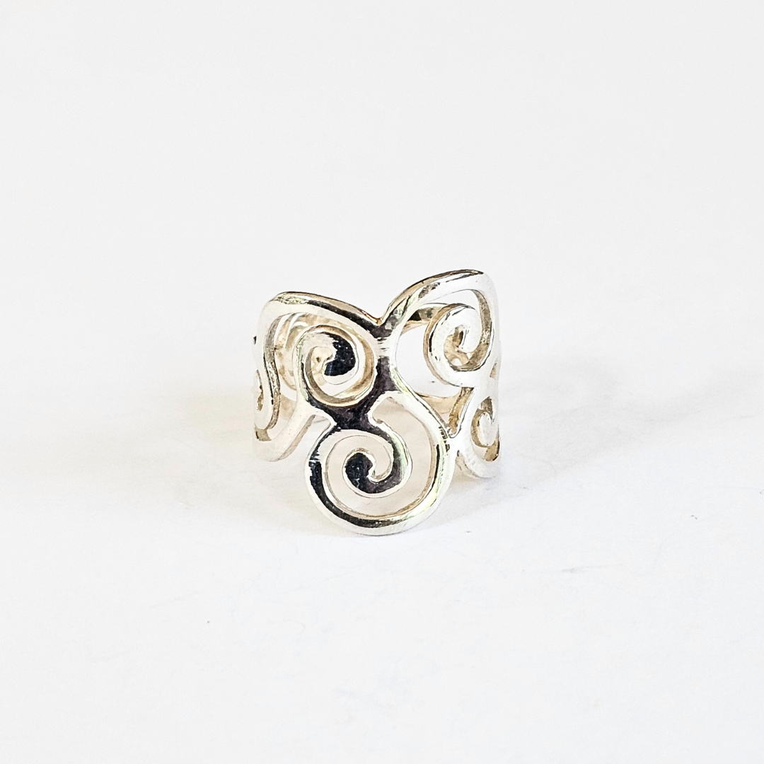 Sterling Silver Swirl Ring - Sz 7.5